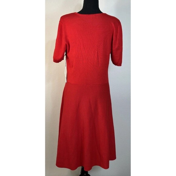 Draper James Bow Neck Detail Fit & Flare Mini Sweater Dress Size Large - Picture 5 of 16